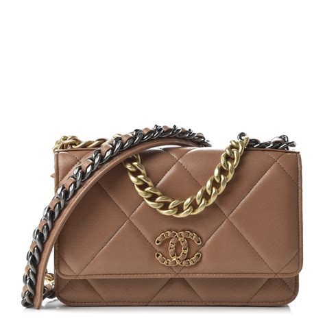 chanel brown wallet on chain|Chanel wallet on chain cost.